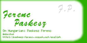 ferenc paskesz business card